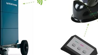 Gesamtsystem und  Funktionsprinzip der drahtlosen Kommunikation mit der Stromquelle (DINSE Group)