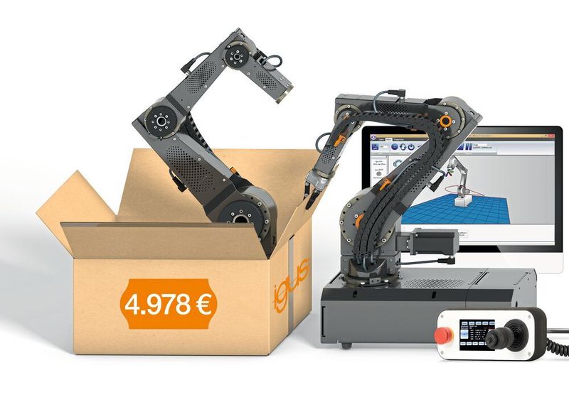 Unter dem Namen Robolink DCi hat Igus ein komplettes Automatisierungspaket bestehend aus Roboterarm, Steuerung und intuitiver Bedienung im Programm.  (Igus)