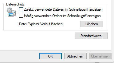 Soll in der Schnellzugriffsleiste von Windows 10 auf der linken Seite keine Liste der zuletzt geöffneten Dateien angezeigt werden, deaktivieren Anwender am besten die Option 