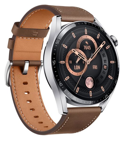 Die Huawei Watch GT 3 gibt es in den Größen 1,43 Zoll sowie 1,32 Zoll. Die smarte Uhr soll Akkulaufzeiten von bis zu 14 Tagen bieten. (Huawei)
