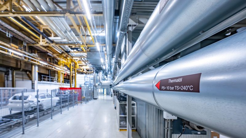 Ein Thermalöl-System senkt den Energieverbrauch in der Lackiererei im BMW-Werk Regensburg.(Bild:  BMW)
