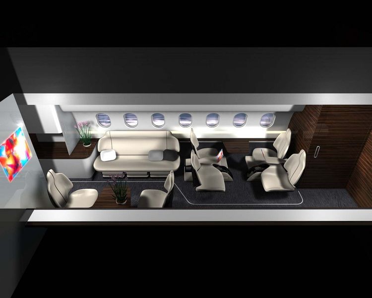 Innenansicht eines Falcon-Jets – Dominic Schindler legt größten Wert auf integriertes Design. (Archiv: Vogel Business Media)