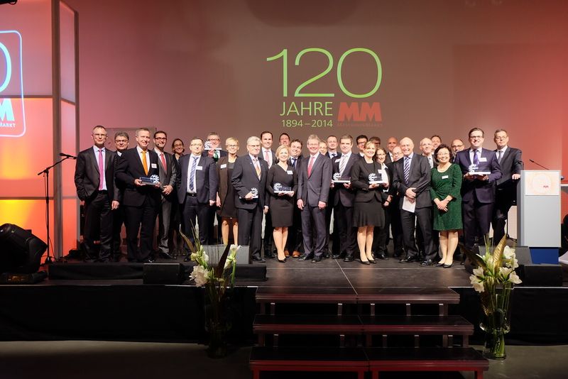 Die glücklichen Preisträger und ihre Laudatoren bei der MM-Gala am 15. Januar 2015. (Bild: Hohmann)