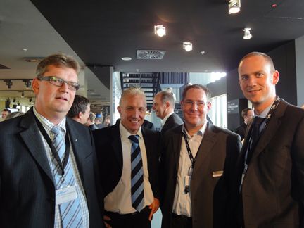 Klaus Broich, Canon (l.), Jörg Kässmann und Frank Dreßen, Api, und Roland Kern, Canon (Archiv: Vogel Business Media)