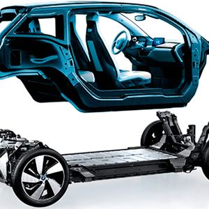 Bild 1: Die Live-Drive-Plattform – das horizontal geteilte Modularisierungskonzept des BMW i3.