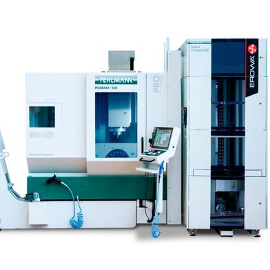 Precise, efficient, and flexible – the Fehlmann Picomax 550 Pro with compact ERC 80 pallet handling (Source: Fehlmann)