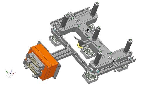 Hasco devised an optimum connection via a needle valve system in the form of a cascade of five hot runner nozzles.(Source:  Hasco)