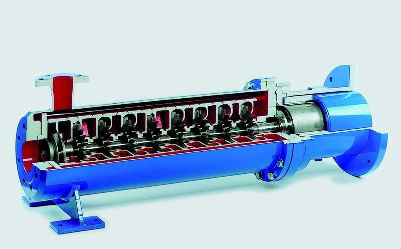 Abb. 4: Magnetgekuppelte CEH-Mantelgehäuse-Pumpe (Archiv: Vogel Business Media)