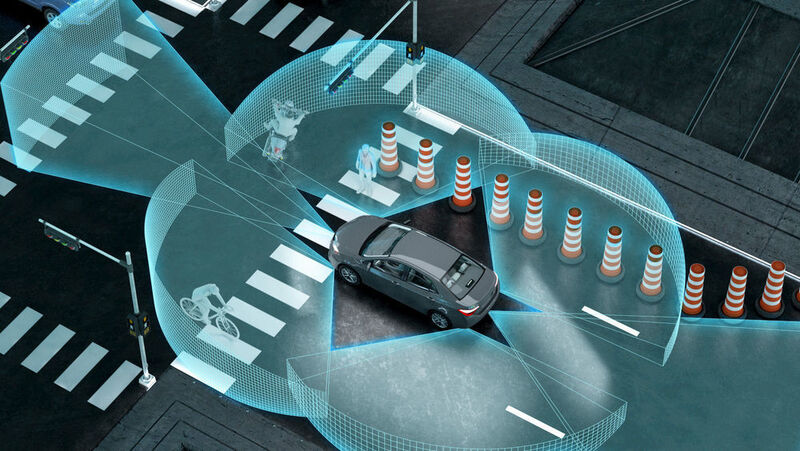 Dank LIDAR kann sich das autonom fahrende Fahrzeug in Städten orientieren. (LeddarTech)