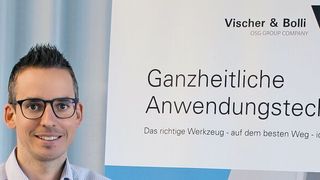Fabian Wettstein ­präsentiert das  Konzept, Fertigungsunternehmen vermehrt dabei zu unterstützen, Fertigungsprozesse ganzheitlich zu optimieren.  (Vischer & Bolli AG)