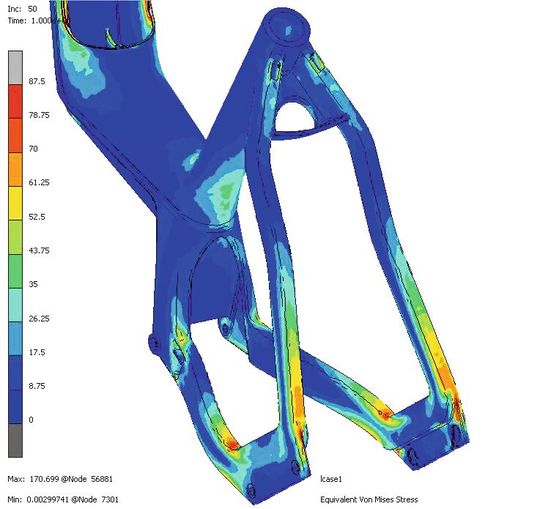 Spannungsverteilung mittels der Von-Mises-Vergleichsspannungen(Bild:  SimpaTec)