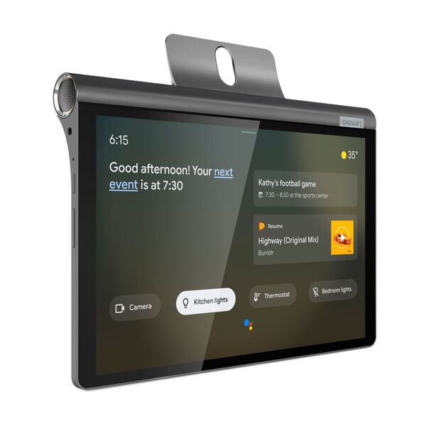 Das Android-Tablet Yoga Smart Tab mit Google Assistant Ambient Mode ist gleichzeitig eine Smart-Home-Zentrale mit Spracherkennung. (Lenovo)