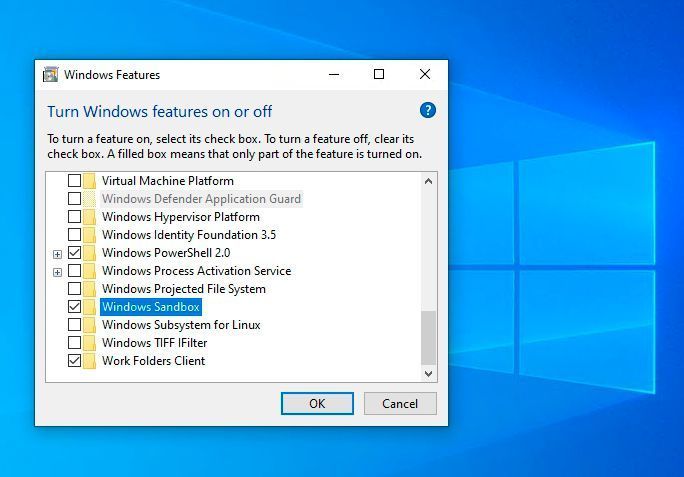 Installieren der Windows-Sandbox. (Joos)
