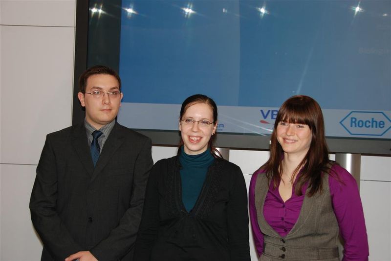 Die drei Preisträger des Biotechnica Studienpreises: Andreas Max Ernst, Janine Hofmann und Ulrike Glaubitz. (Archiv: Vogel Business Media)