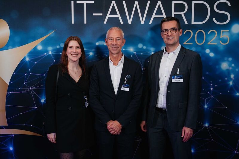 Melanie Marchand, Christian Deponte und Pascal Kutzka von Dataiku. (Bild: Manuel Emme Fotografie)