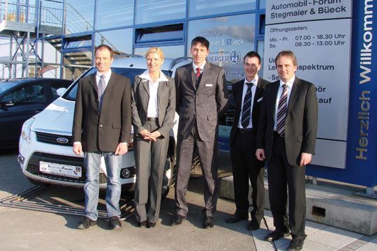 Das Team des Crailsheimer Automobilforums (v. li.): Thomas Stegmaier, Sandra Stegmaier, Thomas Mader, Mike Eichberg, Jürgen Büeck. (Archiv: Vogel Business Media)