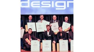Gewinner und Nominierte des PCB Design Awards 2016: vordere Reihe v.l. Thorsten Ostermann (Nominierter Kategorie Besondere Kreativität), Alexander Tonino (Gewinner Kategorie High-Power), Andreas Heschl (Nominierter Kategorie High-Power), Michael Matthes (Nominierter Kategorie 3-D/Bauraum); hintere Reihe v.l. Thomas Blasko (Nominierter Kategorie Hohe Verdrahtungsdichte/Hohe Übertragungsraten/HDI), Alois Spieß (Gewinner Kategorie Besondere Kreativität), Alfred Fuchs (Nominierter Kategorie High Power und in Vertretung für Manfred Hofstätter (Gewinner Kategorie 3-D/Bauraum), Thomas Spangenberg (Gewinner Kategorie Hohe Verdrahtungsdichte/Hohe Übertragungsraten/HDI), Alfred Holzberger (Nominierter Kategorie 3-D/Bauraum), Michael Schwitzer (Nominierter Kategorie Hohe Verdrahtungsdichte/Hohe Übertragungsraten/HDI). (FED)