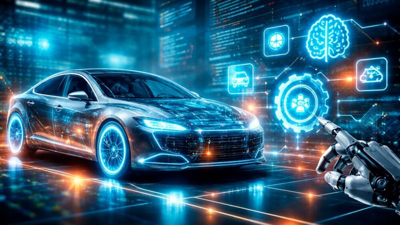 Laut dem aktuellen State of Automotive Software Development Report von Perforce verwenden bereits 71 % der befragten Unternehmen KI in der Entwicklung von Fahrzeugsoftware.(Bild:  Dall-E / KI-generiert)