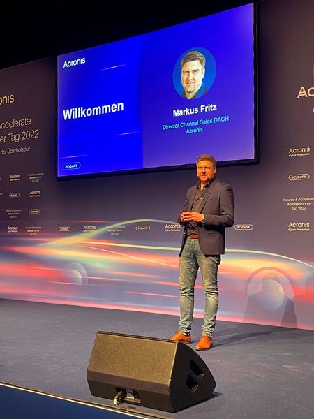 Markus Fritz, Director Channel Sales DACH bei Acronis, eröffnet die Veranstaltung. (Bild: IT-BUSINESS)