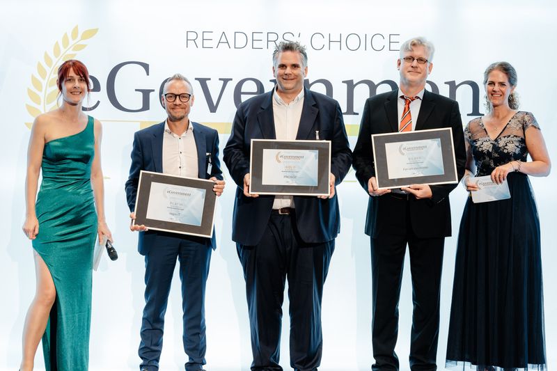 Kommunale Lösungen: Platin: regio IT (Dirk Schweikart); Gold: Prosoz (Arne Baltissen); Silber: Ferrari electronic (Stephan Leschke) (Offenblende/Valentin)