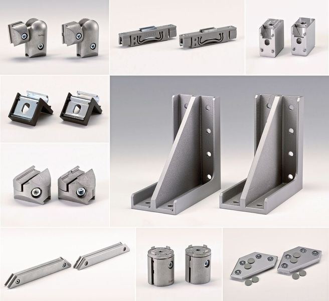 Ein weiterer Sonderpreis mit dem kuriosen Titel „Faulster Serientäter“ wurde für die Produkte der Baureihe D30 LPS sowie unterschiedliche Bauteile von der item Industrietechnik GmbH (Solingen) vergeben. Die Originale von item sehen Sie jeweils links. Rechts daneben sind die Plagiate der Fath GmbH (Spalt) abgebildet. „Kreativbefreite Nachahmungen in Serie kann auch kein Marketing schönreden“, kommentiert hier die Aktion Plagiarius. (Bild: Aktion Plagiarius e.V.)