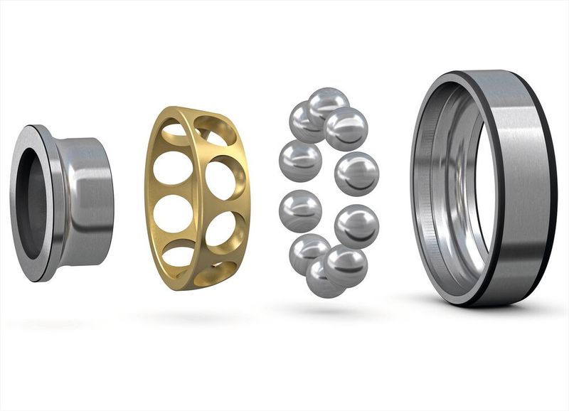 Aufbau der neuen SKF-Schrägkugellager mit 25°-Berührungswinkel und optimiertem Messingkäfig. (Bild: SKF)