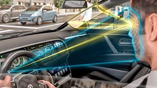 Ein OLED-Display könnte in Zukunft A-Säulen bei Autos transparent machen. (Bild: Continental)