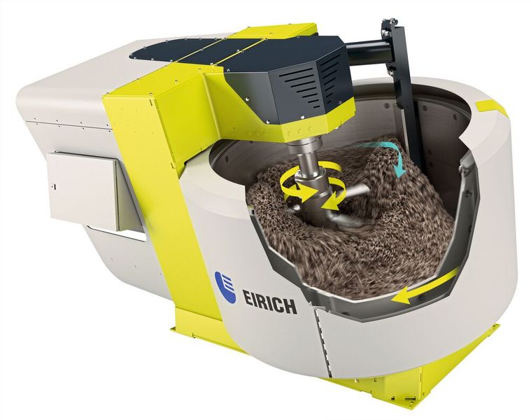  Dank einer Kombination aus Mischer und Pelletierteller werden die Granulate erzeugt. (Bild: Maschinenfabrik Gustav Eirich)