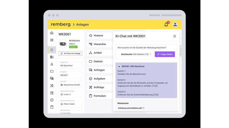 Remberg entwickelt eine cloud-basierte Softwarelösung namens XRM, die speziell für das Verwalten industrieller Anlagen konzipiert ist.(Bild:  Remberg)