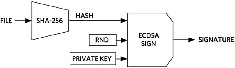 Bild 2:  ECDSA-Signatur der Firmware / Dateien. (Maxim Integrated)