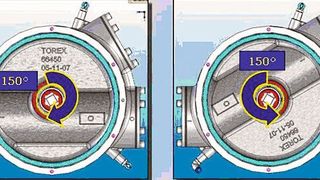 Die Oberklasse der Rohrweichen bildet die VAR, eine Trommelrohrweiche mit drehbarer Innentrommel, die je nach Positionierung das Material zu einer der Auslaufleitungen lenkt. (Bild: Wam)