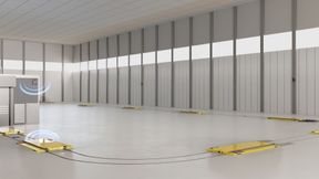 Die Rail-Guided Vehicles (RGVs) werden über das Echtzeit-WLAN BlitzFunk gesteuert.  (Bild: Losyco)