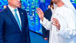 His Excellency Dr. Sultan Ahmed Al Jaber, UAE Minister of State and Group CEO of Adnoc and Alexander Novak, Minister of Energy of the Russian Federation met to explore potential opportunities for collaboration. (Adnoc)