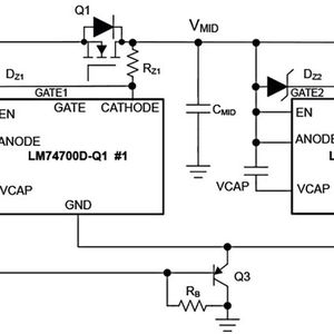 Bild 2:  Schaltung mit kaskadierten Ideal-Diode-Controllern.(Bild:  TI)