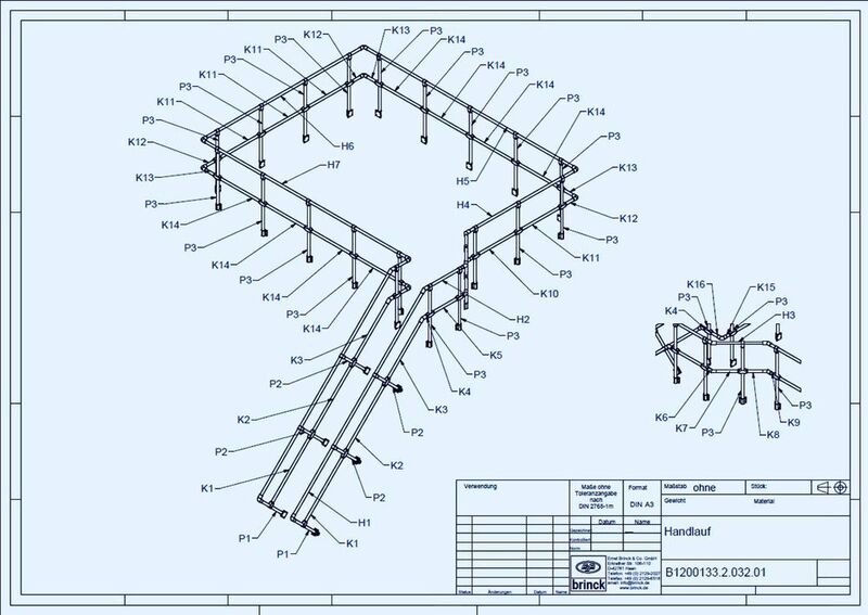 Ein wichtiger Bestandteil des Planungsservice ist neben einer genauen CAD-Darstellung des gewünschten Geländer-, Bühnen- oder Regalsystems auch eine lückenlose Teile- beziehungsweise Stückliste. (Ernst Brinck)