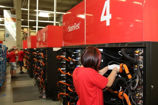 Refurbishment für Vodafone: Spannungstests stellen sicher, dass die Geräte funktionieren und den Vorgaben an die Gewährleistung genügen.(Bild:  Loxxess)