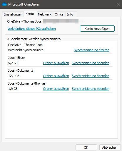 Anpassen von OneDrive und Anbindung von Bibliotheken in SharePoint. (Joos/Microsoft (Screenshot))
