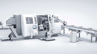 Modularität spielt im Maschinenbau eine bedeutende Rolle. Im Bild: Eine Werkzeugmaschine mit Key- und Add-On-Modulen als Teil einer Produktionslinie. (Bild: Harting)