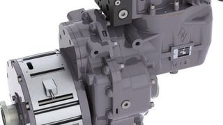 Elektrisch-hydraulisches Hybrid-Getriebe der Firmen Sauer Bibus und Heinzmann: Hydraulik von Sauer Bibus, Elektromotor von Heinzmann (Bild: Heinzmann)