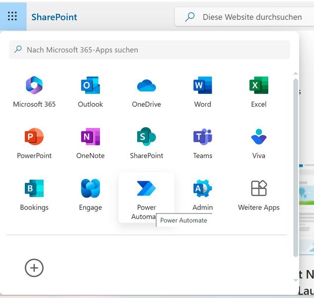 Power Automate im App Launcher. (Bild: Joos - Microsoft)