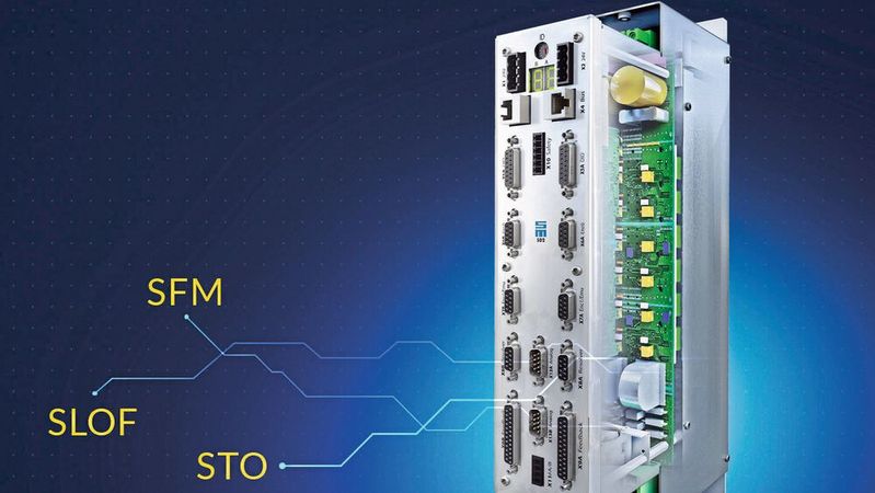 Anwender des Drive Controllers SD2 von Sieb & Meyer profitieren von zwei geberlosen Sicherheitsfunktionen.(Bild:  Sieb & Meyer)