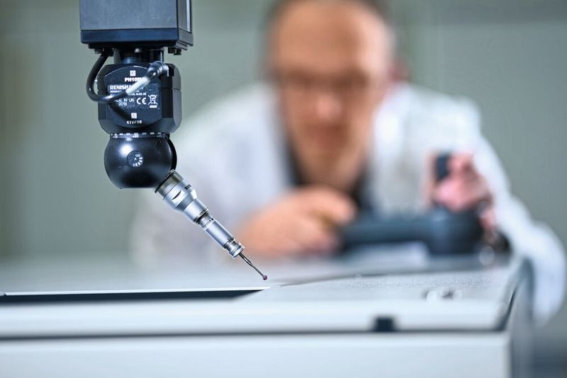 Bild 2:  Farbmessung der Gehäuseoberfläche im Detail. (Bild: Rittal)