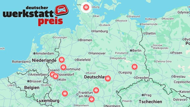 Die Rundreise konzentriert sich in diesem Jahr weitestgehend auf die Mitte der Repbulik – mit dem einen Ausreißer ganz im Norden. (Bild:  Screenshot Google Maps)