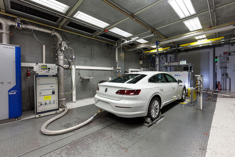 Emissionsmessung bei Volkswagen.