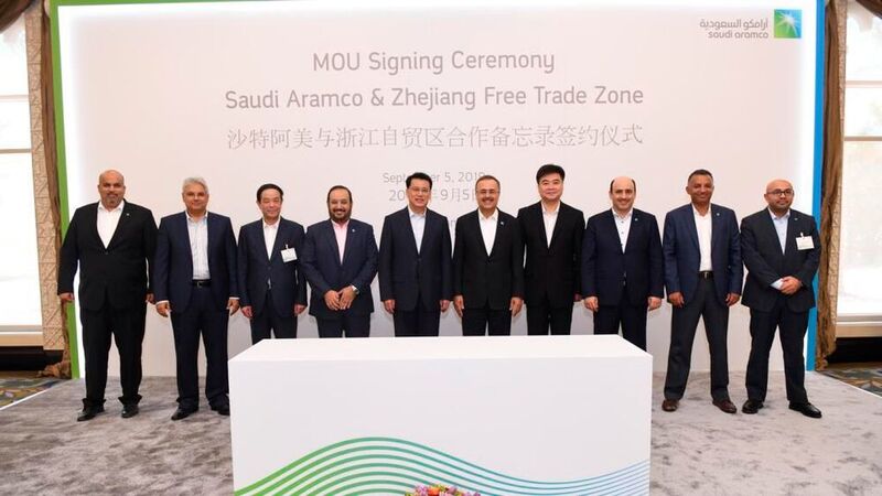 The MOU was signed in conjunction with a visit to Saudi Aramco’s headquarters in Dhahran by Yuan Jiajun, Governor of the Chinese province of Zhejiang. (Saudi Aramco)