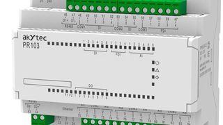 Das programmierbare Relais PR103 von akYtec ist eine „Mini-SPS“ zur Steuerung unter anderem in Lüftungs- und Heizungsanlagen und automatischen Pumpen.
 (Bild: Akytec)