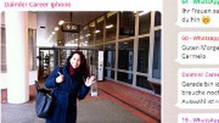 Screenshot des Pilotprojekts „WhatsApp-Bewerberdialog“ von Daimler. (Foto: Daimler)