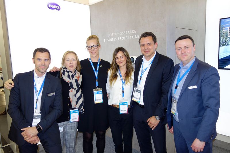 (v. l.) Marc Rassier, BenQ, Petra Gegenfurtnre, Manuela Dippl, und Isabelle Kern, Ingram Micro, Kai Volmer und Jörg Hartmann, BenQ. (Bild: IT-BUSINESS)