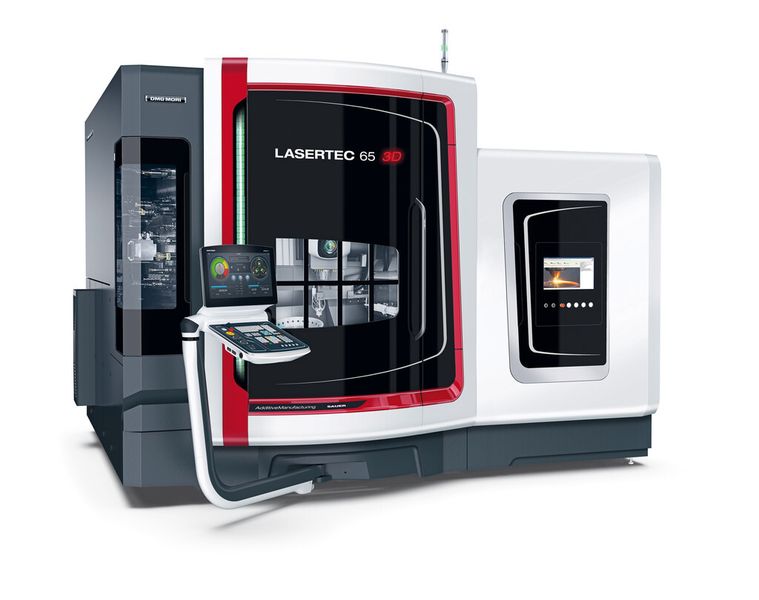 Bild 2: Die Hybridmaschine Lasertec 65 3D kombiniert das Laserauftragschweißen mit der Fräs-Bearbeitung. (Bild: DMG Mori)