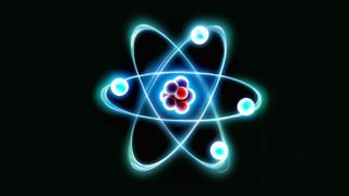 Reichen einem Kohlenstoffatom vier statt acht Valenzelektronen, um eine stabile Verbindung zu bilden? (Symbolbild) (Bild: erstellt mit DALL·E 2 (Prompt: atom with four electrons circling around its nucleus; digital art))